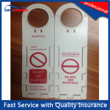 New Plastic Scaffold Safety Tag with Insert Inspection Record